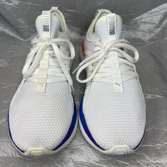 Puma softride Sophia running shoes size 6C (narrow) white & rainbow swirl - Picture 2 of 12